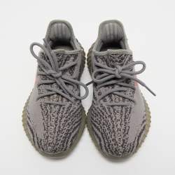 Pre Owned Yeezy x Adidas Grey Knit Fabric Boost 350 V2 Beluga 2.0 Sneakers Size 38