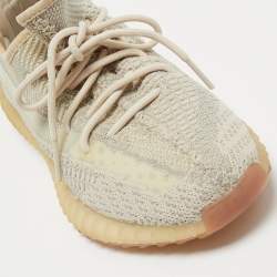 Yeezy x Adidas Beige/Grey Knit Fabric Boost 350 V2 Citrin Sneakers Size 42 2/3