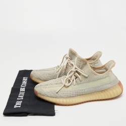 Yeezy x Adidas Beige/Grey Knit Fabric Boost 350 V2 Citrin Sneakers Size 42 2/3