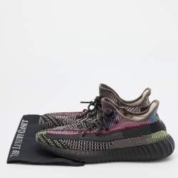 Pre Owned Yeezy x Adidas Multicolor Knit Fabric Boost 350 V2 Yecheil Non-Reflective Sneakers Size 46