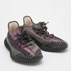 Pre Owned Yeezy x Adidas Multicolor Knit Fabric Boost 350 V2 Yecheil Non-Reflective Sneakers Size 46