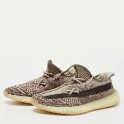 Yeezy X Adidas Beige/Cream Knit Fabric Boost 350 V2 Zyon Sneakers