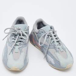Pre Owned Yeezy x Adidas Grey/Blue Suede and Mesh Boost 700 V2 Inertia Sneakers Size 39 1/3