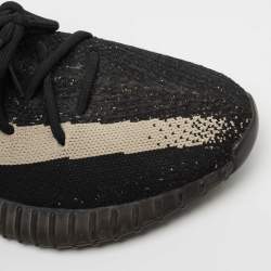Pre Owned Yeezy x Adidas Black Knit Fabric Boost 350 V2 Oreo Sneakers Size 44
