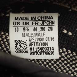 Pre Owned Yeezy x Adidas Black Knit Fabric Boost 350 V2 Oreo Sneakers Size 44