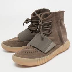 Pre Owned Yeezy x Adidas Brown Suede Boost 750 Light Brown Sneakers Size 44