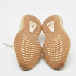 Pre Owned Yeezy x Adidas Beige Knit Fabric Boost 350 V2 Sesame Sneakers Size 39 1/3