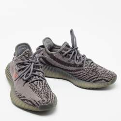 Pre Owned Yeezy x adiddas Grey Knit Fabric Boost 350 V2 Sneakers Size 40 2/3