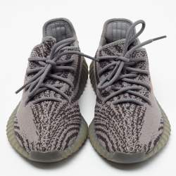 Pre Owned Yeezy x adiddas Grey Knit Fabric Boost 350 V2 Sneakers Size 40 2/3