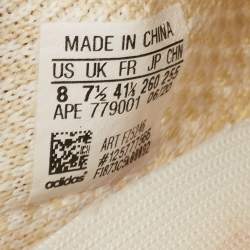 Pre Owned Yeezy x Adidas White Knit Fabric Boost 350 V2 Natural Sneakers Size 41 1/3