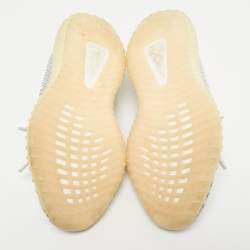 Pre Owned Yeezy x Adidas Grey/White Knit Fabric Boost 350 V2 Static Sneakers Size 39 1/3