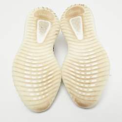 Pre Owned Yeezy x Adiddas White/Black Knit Fabric Boost 350 V2 Zebra Sneakers Size 42