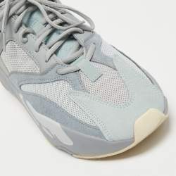 Pre Owned Yeezy x Adidas Grey/Blue Suede and Mesh Boost 700 Inertia Sneakers Size 44