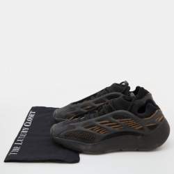 Pre Owned Yeezy x Adidas Brown/Black Knit Fabric and Rubber 700 V3 Clay Brown Sneakers Size 44
