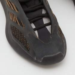 Pre Owned Yeezy x Adidas Brown/Black Knit Fabric and Rubber 700 V3 Clay Brown Sneakers Size 44