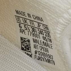 Pre Owned Yeezy x Adidas White Knit Fabric Boost 350 V2 Cream Sneakers Size 38 2/3