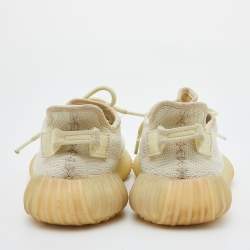 Pre Owned Yeezy x Adidas Cream Knit Fabric Boost 350 V2 Butter Sneakers Size 38 2/3