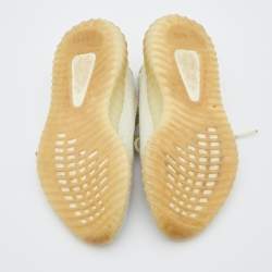 Pre Owned Yeezy x Adidas Cream Knit Fabric Boost 350 V2 Butter Sneakers Size 38 2/3
