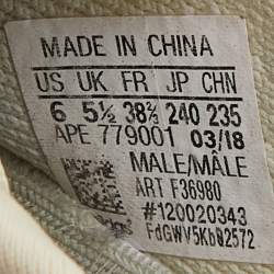 Pre Owned Yeezy x Adidas Cream Knit Fabric Boost 350 V2 Butter Sneakers Size 38 2/3