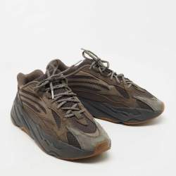 Pre Owned Yeezy x Adidas Grey Suede Boost 350 V2 Geode Sneakers Size 46