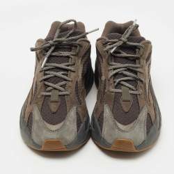 Pre Owned Yeezy x Adidas Grey Suede Boost 350 V2 Geode Sneakers Size 46