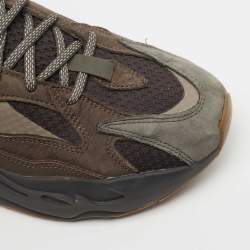 Pre Owned Yeezy x Adidas Grey Suede Boost 350 V2 Geode Sneakers Size 46