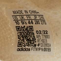 Pre Owned Yeezy x Adidas White Knit Fabric Boost 350 V2  White Sneakers Size 44