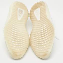 Pre Owned Yeezy x Adidas White Knit Fabric Boost 350 V2  White Sneakers Size 44