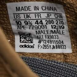 Pre Owned Yeezy x Adidas Olive Green Knit Fabric Boost 350 V2 Earth Sneakers Size 44