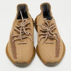 Pre Owned Yeezy x Adidas Olive Green Knit Fabric Boost 350 V2 Earth Sneakers Size 44