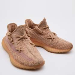 Pre Owned Yeezy x Adidas Orange Knit Fabric Boost 350 V2 Clay Sneakers Size 37 1/3