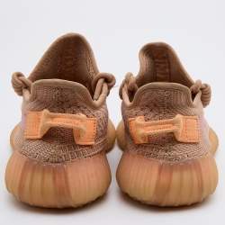 Pre Owned Yeezy x Adidas Orange Knit Fabric Boost 350 V2 Clay Sneakers Size 37 1/3