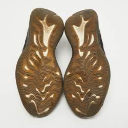 Pre Owned Yeezy x Adidas Black/Brown Knit Fabric Boost 380 Onyx Sneakers Size 46