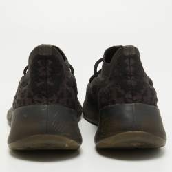 Pre Owned Yeezy x Adidas Black/Brown Knit Fabric Boost 380 Onyx Sneakers Size 46