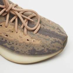 Pre Owned Yeezy x Adidas Grey/Beige Knit Fabric Yeezy 380 “Mist” Sneakers Size 411/3