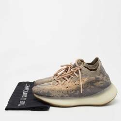 Pre Owned Yeezy x Adidas Grey/Beige Knit Fabric Yeezy 380 “Mist” Sneakers Size 411/3