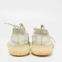 Pre Owned Yeezy x Adidas White Fabric Boost 350 V2 Lundmark (Non Reflective) Sneakers Size 42