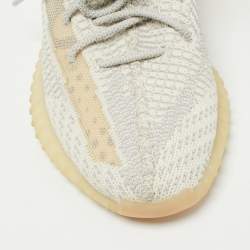 Pre Owned Yeezy x Adidas White Fabric Boost 350 V2 Lundmark (Non Reflective) Sneakers Size 42