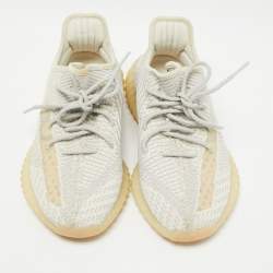Pre Owned Yeezy x Adidas White Fabric Boost 350 V2 Lundmark (Non Reflective) Sneakers Size 42