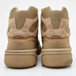 Pre Owned Yeezy x Adidas Beige Suede and Mesh Desert Boot Rock Sneakers Size 46