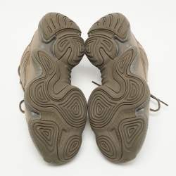 Pre Owned Yeezy x Adidas Brown/Olive Green Mesh and Suede 500 Clay Sneakers Size 431/3