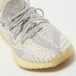 Pre Owned Yeezy x Adidas Grey/White Knit Fabric Boost 350 V2 Static Sneakers Size 43 1/3