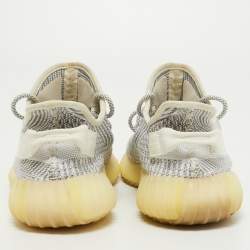 Pre Owned Yeezy x Adidas Grey/White Knit Fabric Boost 350 V2 Static Sneakers Size 43 1/3