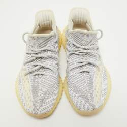 Pre Owned Yeezy x Adidas Grey/White Knit Fabric Boost 350 V2 Static Sneakers Size 43 1/3