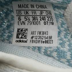 Yeezy x Adidas Blue/White Knit Fabric Boost 350 V2 Cloud White Sneakers Size 38 2/3