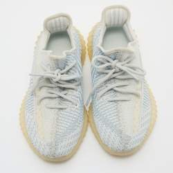 Yeezy x Adidas Blue/White Knit Fabric Boost 350 V2 Cloud White Sneakers Size 38 2/3