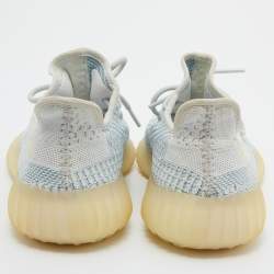 Yeezy x Adidas Blue/White Knit Fabric Boost 350 V2 Cloud White Sneakers Size 38 2/3