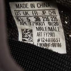 Pre Owned Yeezy x Adidas Black Knit Fabric Boost 350 V2 Cinder Sneakers Size 38