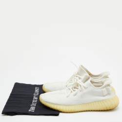 Yeezy x Adidas White Knit Fabric Boost 350 V2 Cream Low Top Sneakers Size 42
