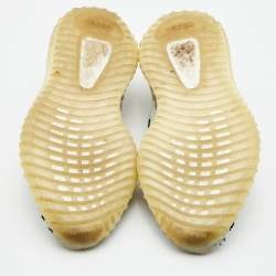 Pre Owned Yeezy x Adidas White/Black Knit Fabric Boost 350 V2 Zebra Low Top Sneakers Size 40 2/3